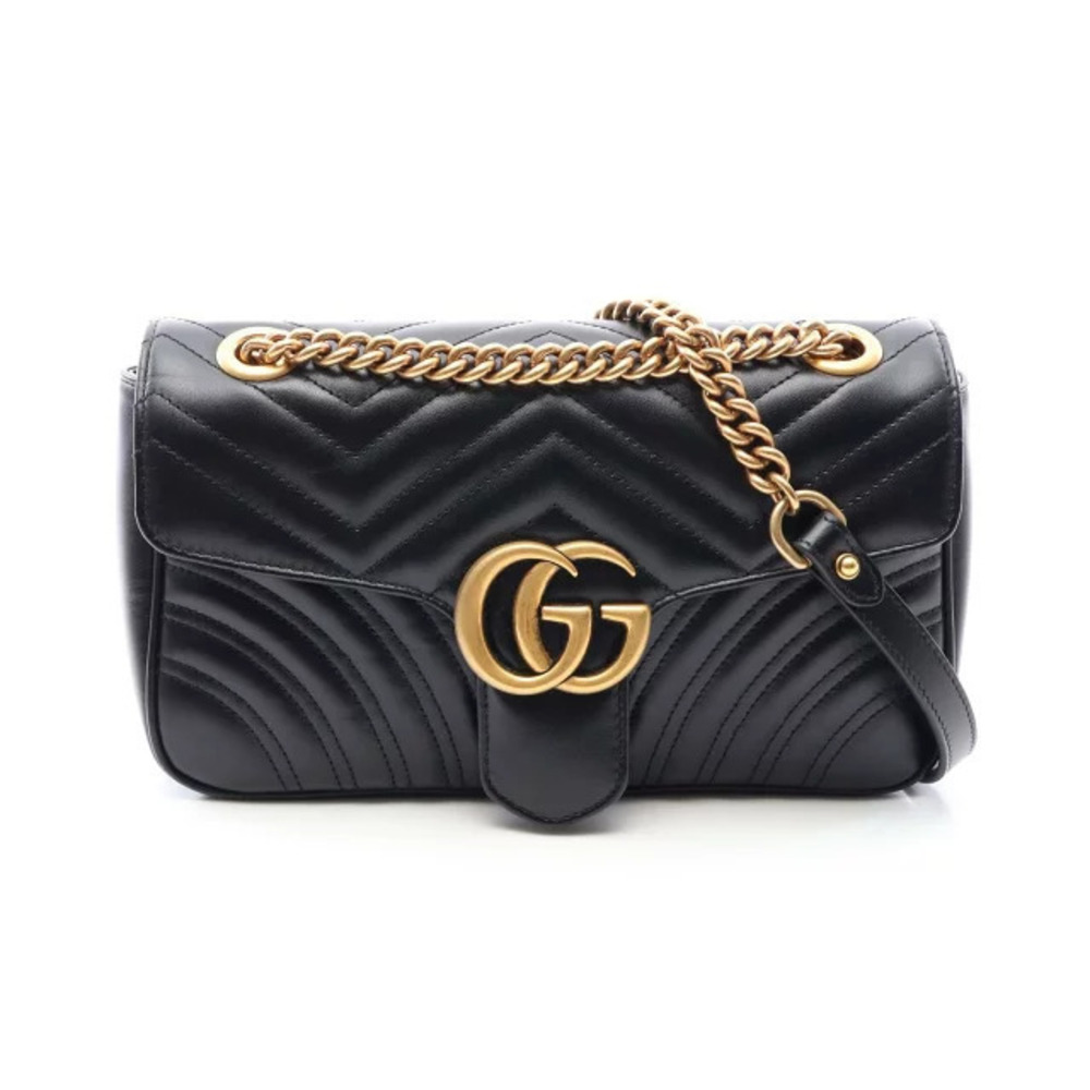 Gucci GG Marmont Quilted Leather Shoulder Bag Black